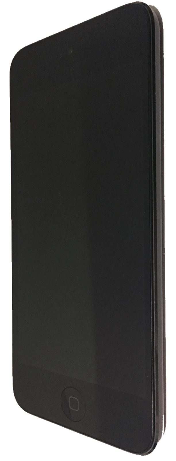 A space-grey sixth-generation iPod touch, front view
