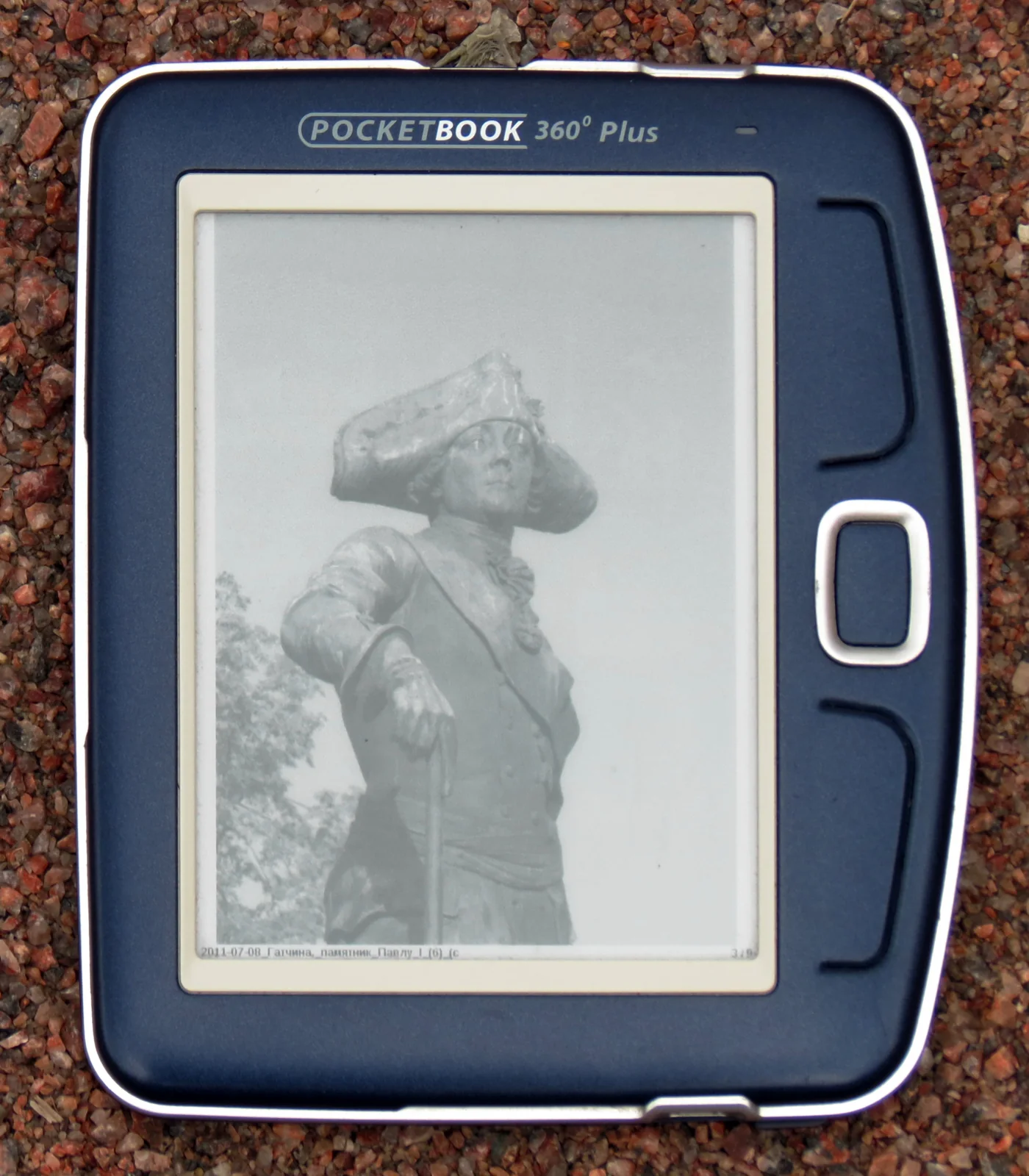 A PocketBook 360° Plus e-ink reader, front view