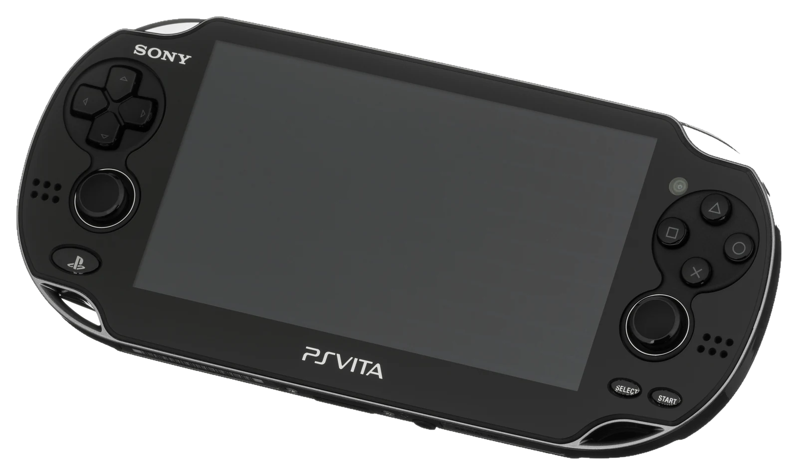 A PlayStation Vita PCH-1100 (first-generation OLED model), front view